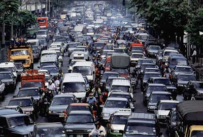 Una strada molto trafficata